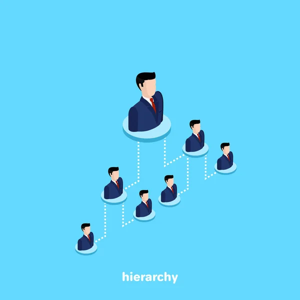 Men Business Suits Line Connecting Them Isometric Business Icon Cooperation — Stock Vector