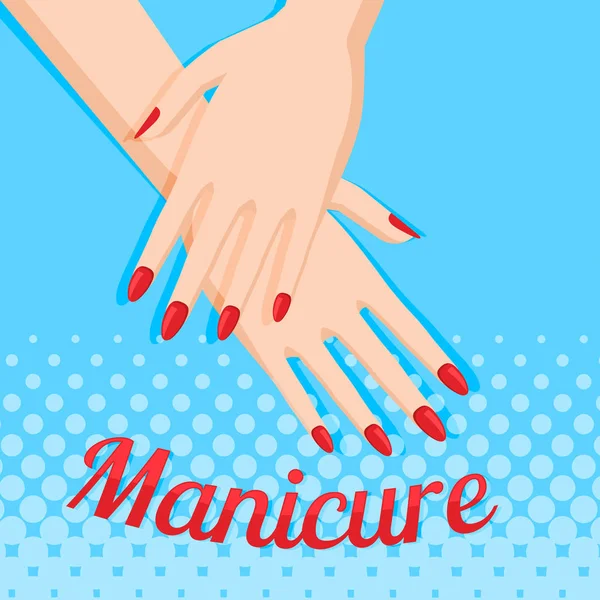 Nagel Salon Vrouwen Palmen Met Mooie Manicure Professionele Services — Stockvector
