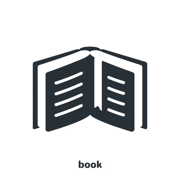 Ícone Vetorial Plano Fundo Branco Livro Aberto Biblioteca Estudo — Vetor de Stock