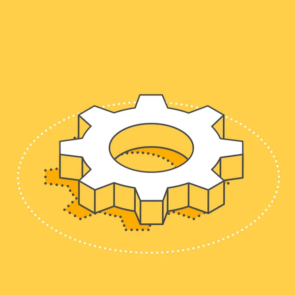 Imagem Vetorial Isométrica Fundo Amarelo Ícone Engrenagem Configurações Para Aplicativo —  Vetores de Stock
