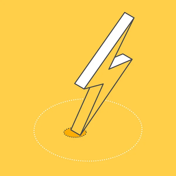Isometrisches Vektorbild Auf Gelbem Hintergrund Blitz Symbol — Stockvektor