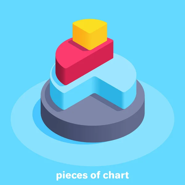 Isometrisches Vektorbild Auf Blauem Hintergrund Eine Pyramide Form Eines Diagramms — Stockvektor