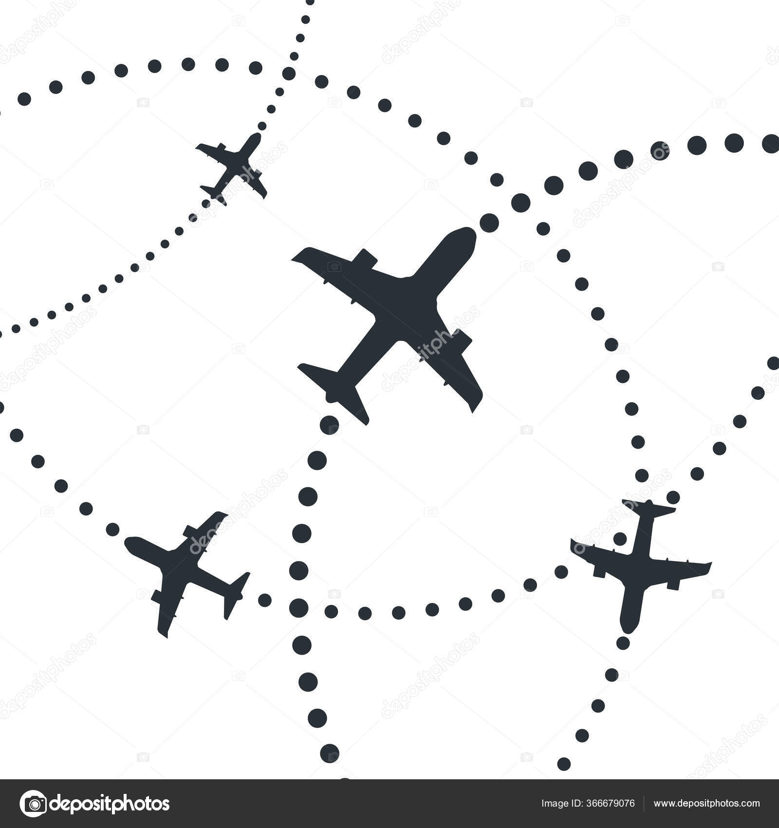 Gambar Vektor Datar Pada Latar Belakang Putih Pesawat Terbang Sepanjang Stok Vektor C Dilendom 366679076