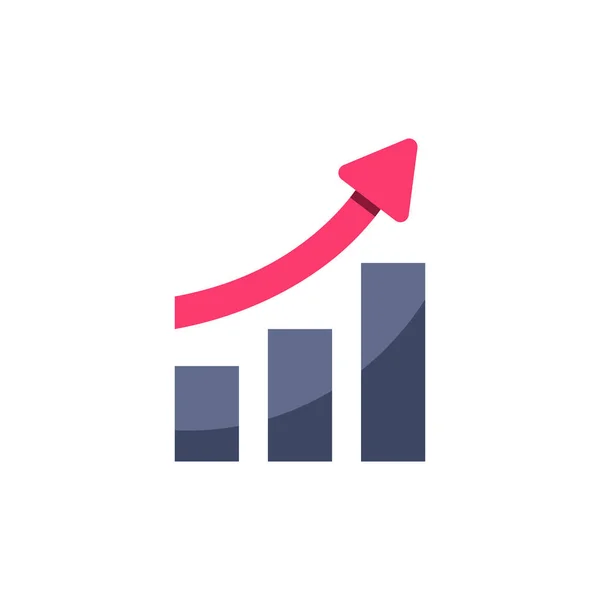 Imagem Vetorial Plana Fundo Branco Seta Tendendo Para Topo Gráfico —  Vetores de Stock