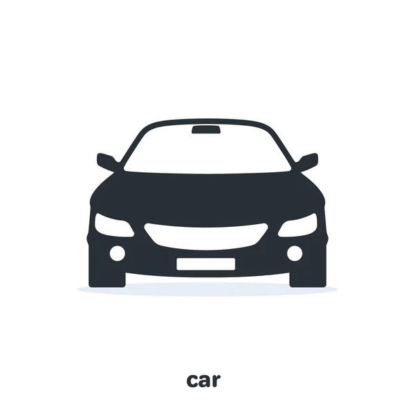 Flat Vector Image White Background Car Icon Form Silhouette Black — Stock Vector