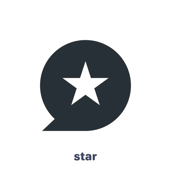 Flaches Vektorbild Auf Weißem Hintergrund Nachrichtensymbol Mit Stern Der Mitte — Stockvektor