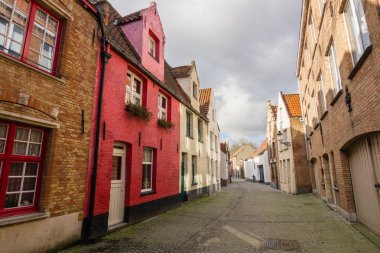 Bicked sokak Belçika Brugge şehrin mimarisi