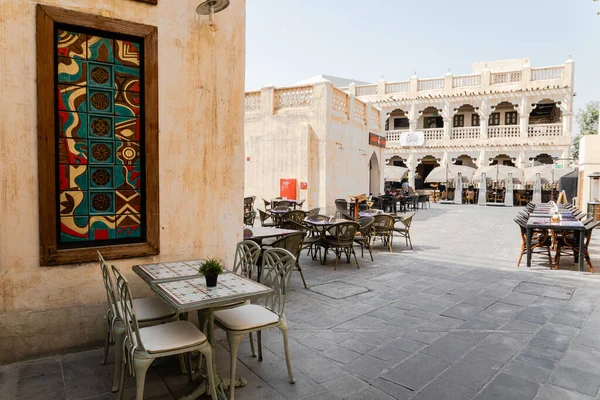 Doha Qatar Mars 2020 Vue Sur Café Extérieur Marché Arabe — Photo