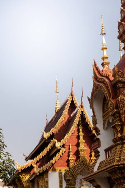 Güzel Wat Saen Muang Ma Luang Budist tapınağı Kuzey Tayland 'da Chiang Mai' de