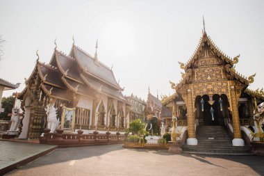 Güzel Wat Saen Muang Ma Luang Budist tapınağı Kuzey Tayland 'da Chiang Mai' de