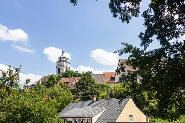Beautiful Scenic View Evangelisches Pfarramt Gaisburg Church Summer Cityscape Stuttgart — Stock Photo, Image