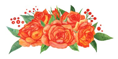 Suluboya çay çiçeği. Güzel çiçek kompozisyonu. Weddi