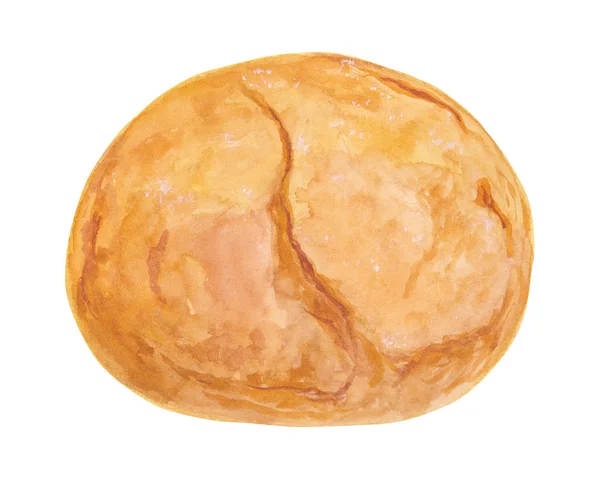 Акварельний Хліб Хлібобулочні Ілюстрації Ізольовані Білому Тлі Смачна Їжа Десерт — стокове фото