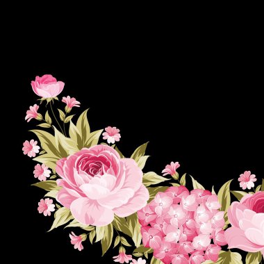 Çiçek çelenk şablonu.