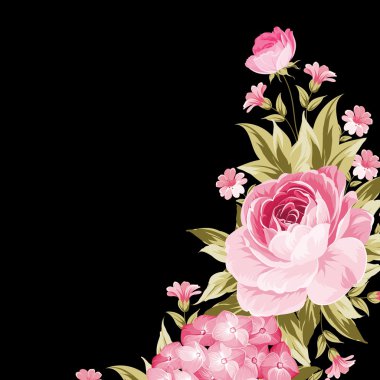 Çiçek çelenk şablonu.