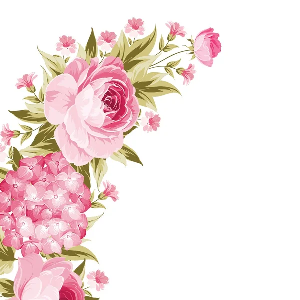 Floral garland sjabloon. — Stockvector