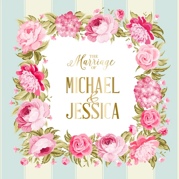 Carte d'invitation de mariage. — Image vectorielle