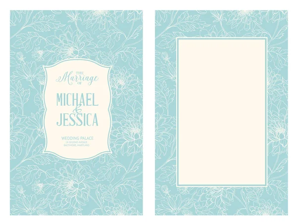 Tarjeta de matrimonio floral . — Vector de stock