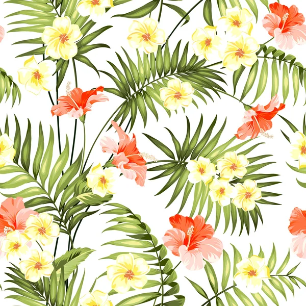 Flor tropical sin costuras . — Vector de stock