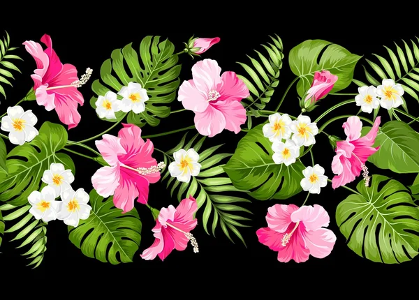 Elementos de flores tropicales . — Archivo Imágenes Vectoriales