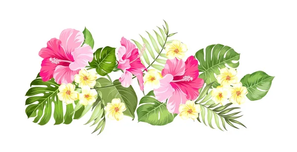 Tarjeta de guirnalda floral . — Archivo Imágenes Vectoriales