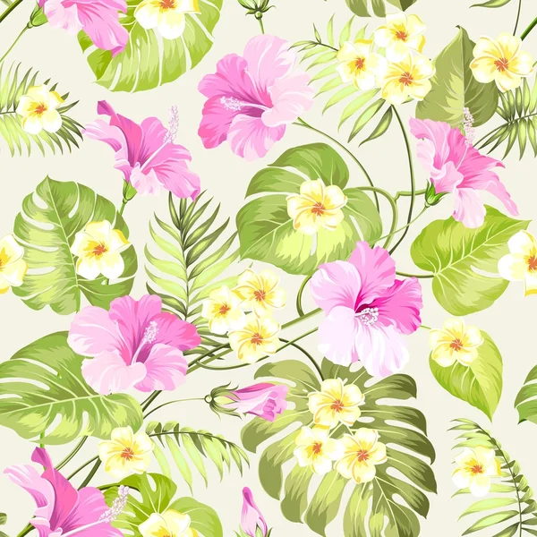 Fleur tropicale sans couture . — Image vectorielle