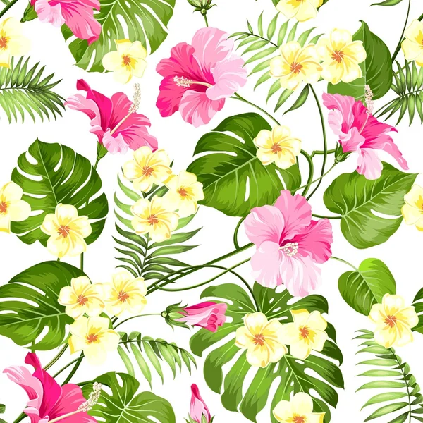 Fleur tropicale sans couture . — Image vectorielle