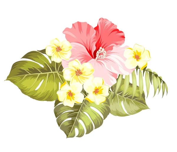 Floral garland kaart. — Stockvector