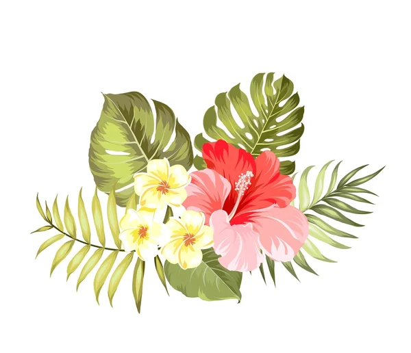 Floral garland kaart. — Stockvector