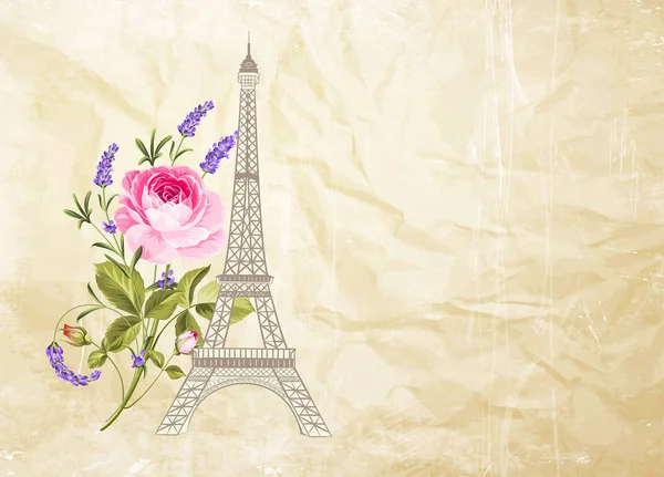 Carte Tour Eiffel . — Image vectorielle