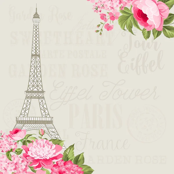 Carte Tour Eiffel . — Image vectorielle