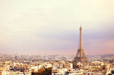 Eyfel Kulesi ve Paris manzarası.