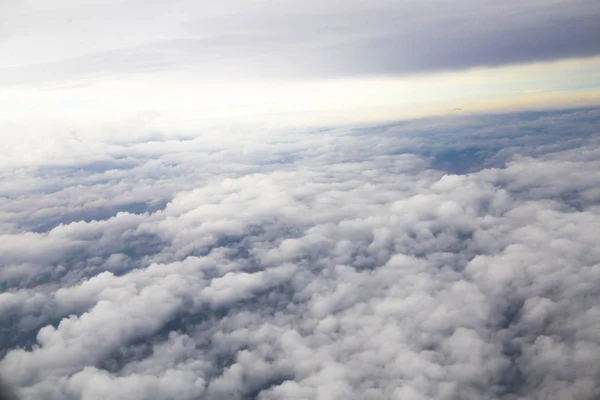 Closeup large gray clouds.