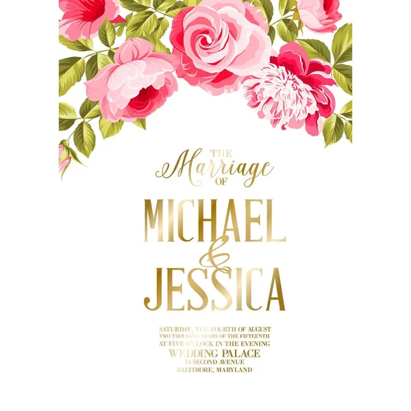 Carte d'invitation au mariage . — Image vectorielle