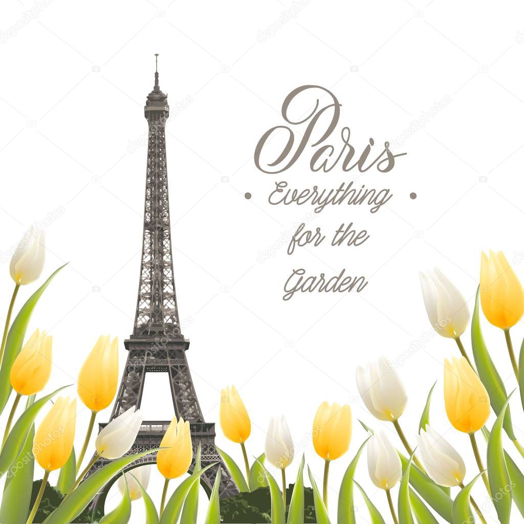 Eiffel tower and Tulip bouquet.