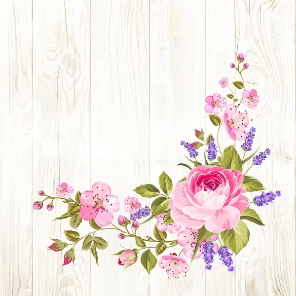 Spring flowers garland. — Stock Vector