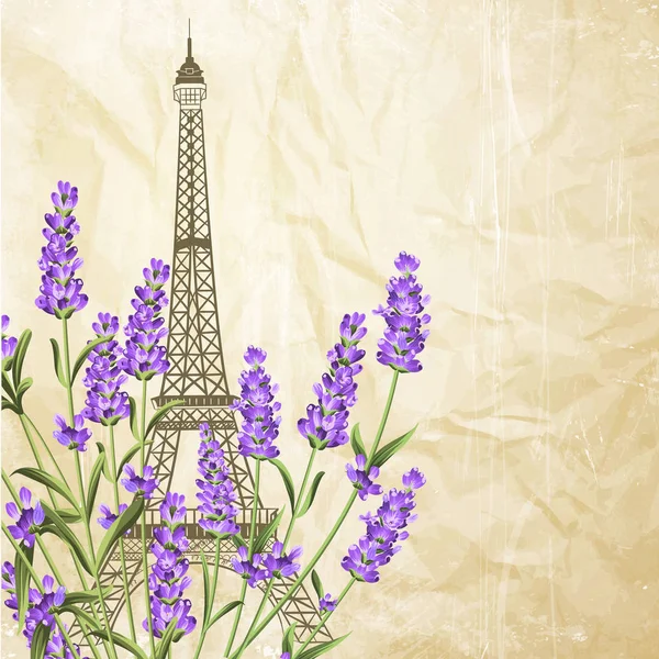 에펠 탑 기념품 카드. — 스톡 벡터