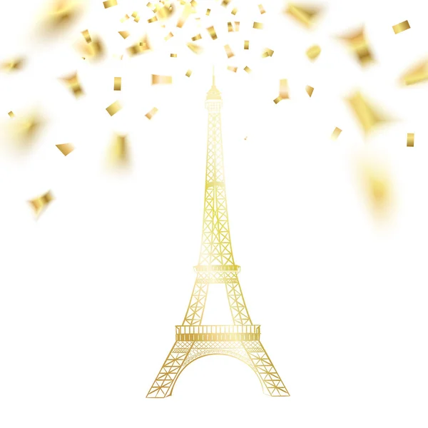 Confetti con torre eiffel . — Vector de stock