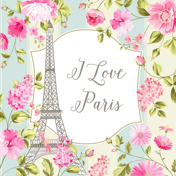 La scheda di Love Paris. — Vettoriale Stock