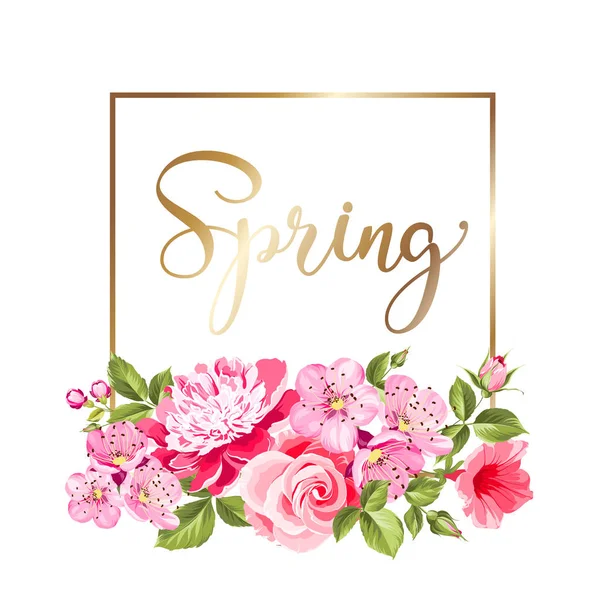 봄 꽃 카드. — 스톡 벡터