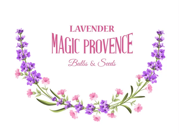 Label met lavendel. — Stockvector