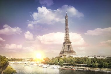 Eiffel tower sunset.