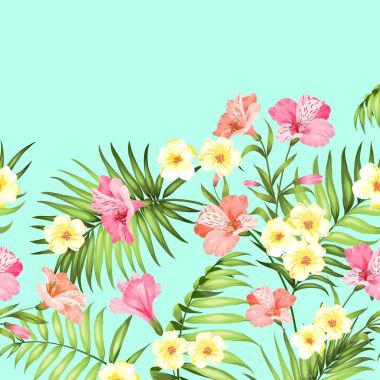 tropikal çiçek çelenk.