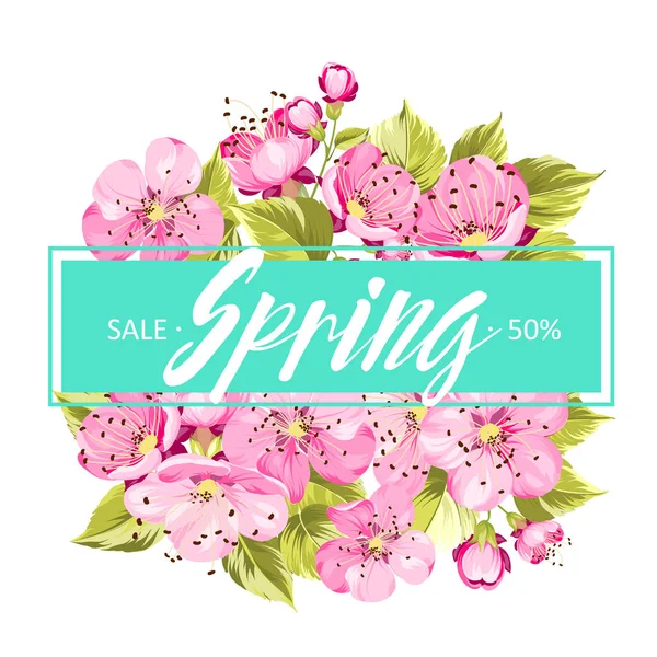 Spring background with Sakura flowers. — Stock Vector