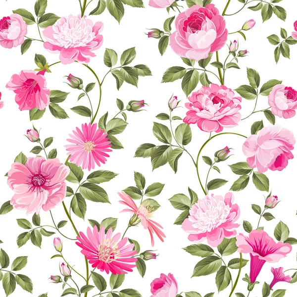 Roses papier peint floral . — Image vectorielle