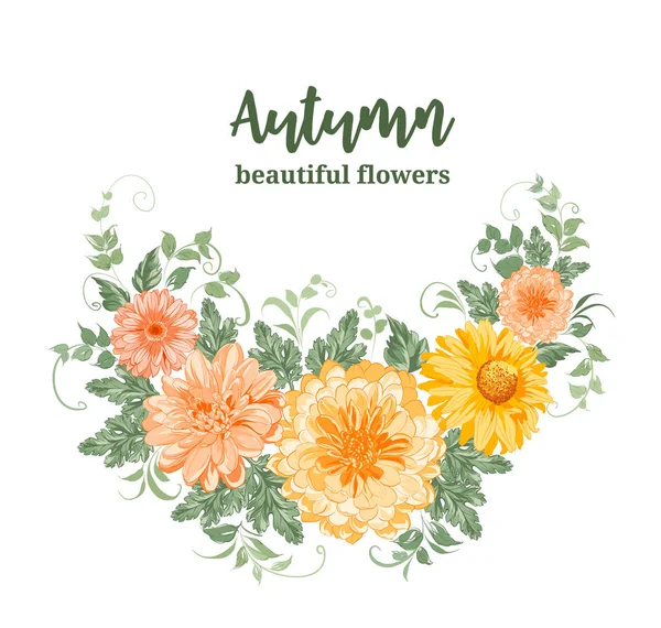 Flores amarillas de otoño . — Vector de stock