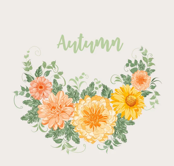 Flores amarillas de otoño . — Vector de stock