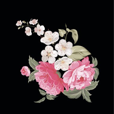 Bahar çiçekleri botanik kartı.