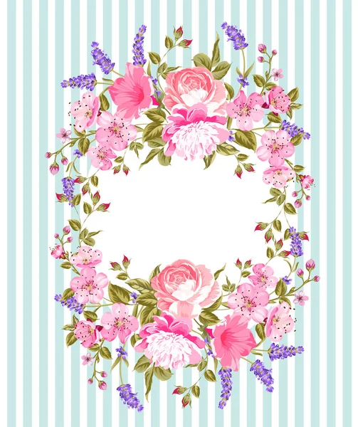 Cadre de fleurs pour carte d'invitation . — Image vectorielle