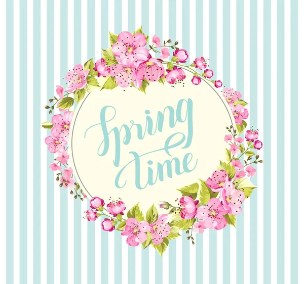 Fundo de primavera com flores sakura — Vetor de Stock